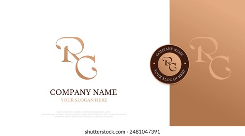 Initial RC Logo Design Vector 