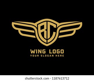 Initial RC wing logo template vector