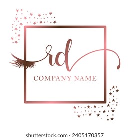 Initial RD calligraphy company eye and eyelash handwriting