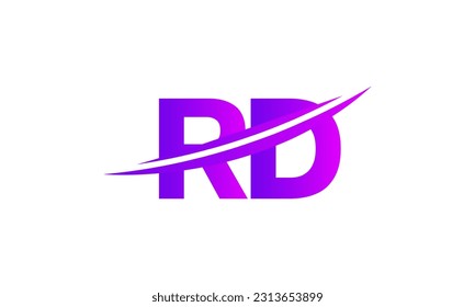 Ursprüngliches RD-Letter-Logo mit Swoosh Design Grafik-Vektorvorlage für Unternehmens- und Unternehmensidentität.
