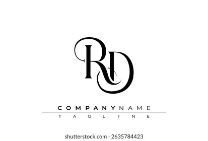 Initial RD Logo Design Vector. Elegant Monogram Logo Design with Decorative Elements and Typography