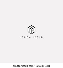 Initial real estate letter P logo icon template.