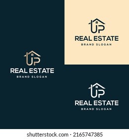 Up Initial real estate logo icon design template