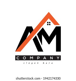 initial AM real estate logo vector