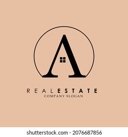 initial A real estate logo vector
