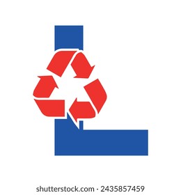 Initial Recycle Logo combine with letter L vector template