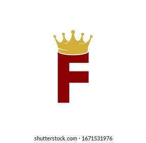 Initial Red Letter Logo with Gold Crown F