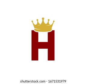 Initial Red Letter Logo with Gold Crown H