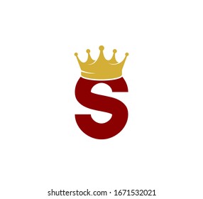 Logo de la carta roja inicial con S de la corona de oro