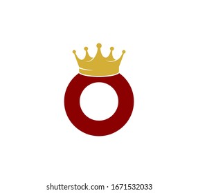 Initial Red Letter Logo with Gold Crown O