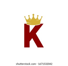 Initial Red Letter Logo with Gold Crown K
