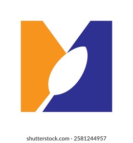 Initial Restaurant Logo On Letter M With Spoon Symbol Vector Template