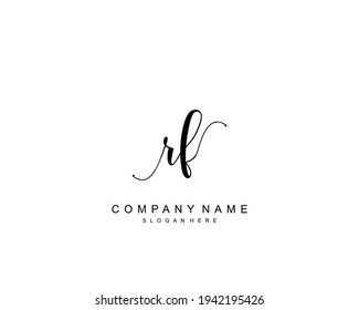 Initial RF beauty monogram and elegant logo design, handwriting logo of initial signature, wedding, fashion, floral and botanical with creative template.