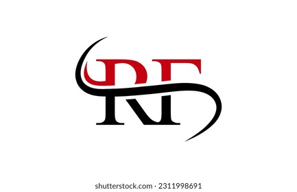 Logo de la carta inicial RF con plantilla de vectores gráficos de diseño Swoosh para identidad de empresa y empresa.