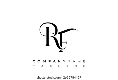 Initial RF Logo Design Vector. Elegant Monogram Logo Design with Decorative Elements and Typography