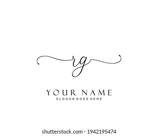 Initial RG beauty monogram and elegant logo design, handwriting logo of initial signature, wedding, fashion, floral and botanical with creative template.
