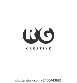 Initial RG company creative label trendy idea brand