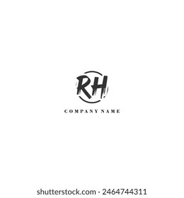 Initial RH brush logo company trend identity