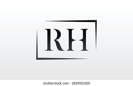 Logo de la letra rh inicial con plantilla de vector de tipografía empresarial moderna creativa. Diseño del logo de rh con carta creativa.