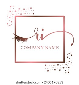 Initial RI calligraphy company eye and eyelash handwriting