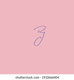 Initial RJ R J purple beauty monogram and elegant logo design