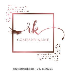 Initial RK calligraphy company eye and eyelash handwriting