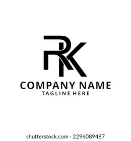 Initial-RK KR-Alphabet abstraktes Buchstabenlogo-Design mit k und r oder r und k