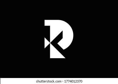 Initial RK KR modern monogram and elegant logo design, Professional Letters Vector Icon Logo on black background.