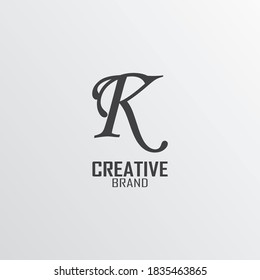Initial RK letter luxury beauty, RK Letter Logo Design Template Vector