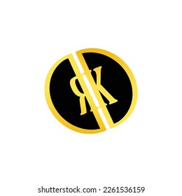 Initial RK letter luxury beauty flourishes ornament monogram logo.Alphabet letters Initials Monogram logo RK, KR, K and R.Rk R K Gold Golden Luxury Alphabet Letter Logo Icon Template