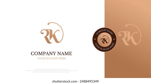 Vector inicial de diseño de logotipo de RK 