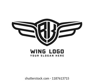 Initial RK wing logo template vector