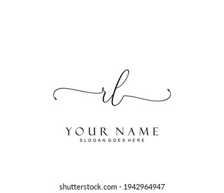 Initial RL beauty monogram and elegant logo design, handwriting logo of initial signature, wedding, fashion, floral and botanical with creative template.