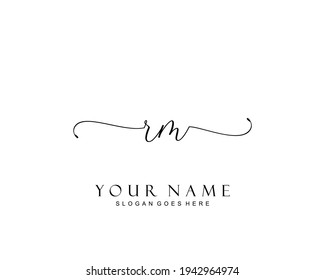 Initial RM beauty monogram and elegant logo design, handwriting logo of initial signature, wedding, fashion, floral and botanical with creative template.