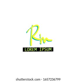 Initial Rm handwriting logo template vector