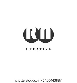 Initial RN company creative label trendy idea brand