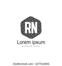 Initial RN Logo Template. Minimalist letter logo template design
