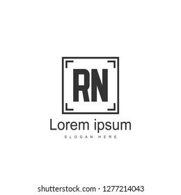 Initial RN Logo Template. Minimalist letter logo template design