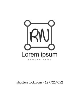 Initial RN Logo Template. Minimalist letter logo template design
