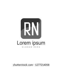 Initial RN Logo Template. Minimalist letter logo template design