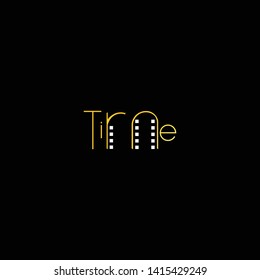 Initial RN M Home Logo design. Real estate business logo in black background