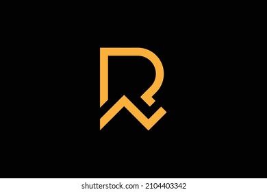 Initial RN NR modern monogram and elegant logo design, Professional Letters Vector Icon Logo on black background.