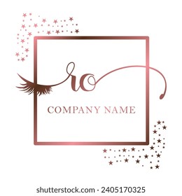 Initial-RO-Kalligraphie-Unternehmen Auge und Augenlischehandschrift
