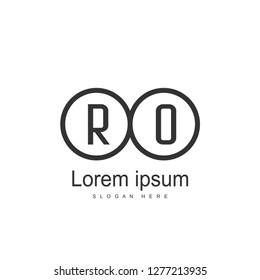 Initial RO Logo Template. Minimalist letter logo template design
