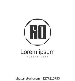 Initial RO Logo Template. Minimalist letter logo template design