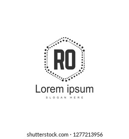 Initial RO Logo Template. Minimalist letter logo template design