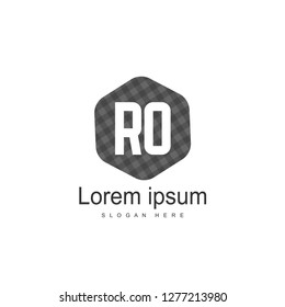 Initial RO Logo Template. Minimalist letter logo template design