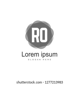 Initial RO Logo Template. Minimalist letter logo template design