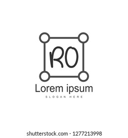 Initial RO Logo Template. Minimalist letter logo template design