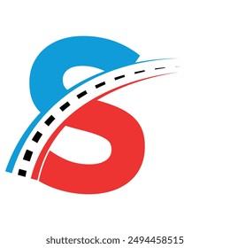 Initial road Logo combine with letter S vector template